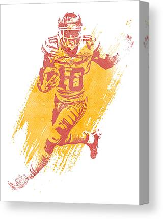 Tyreek Hill Kansas City Chiefs Water Color Art 2 Joe Hamilton Canvas Print