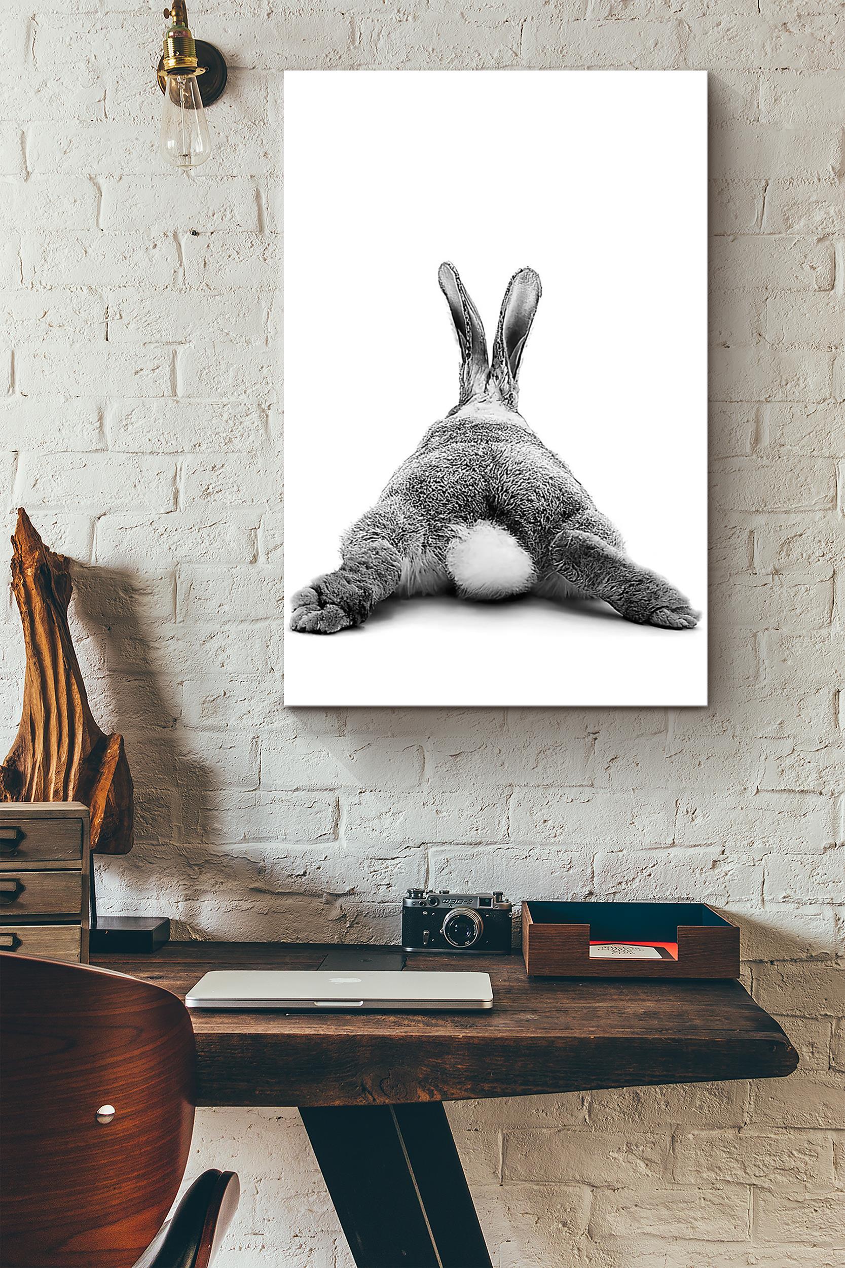 Cute Grey Rabbit Butt Poster