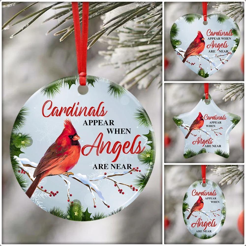 Cardinals Appear When Angels Are Near Ceramic Ornament Christmas Home Decor Gift Ideas