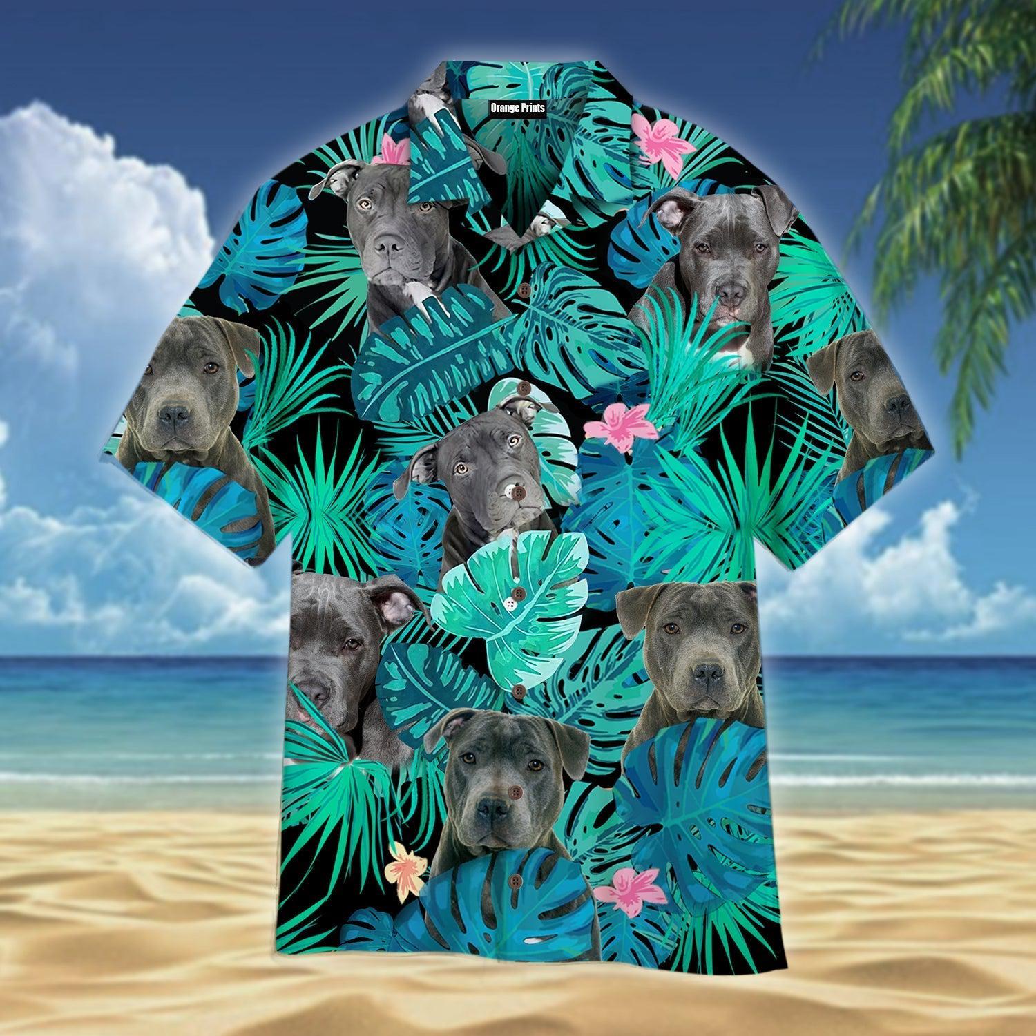 Pitbull Hibiscus Tropical Hawaii Shirt For Men Women Ha66019