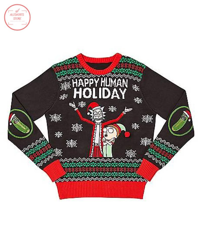 Happy Holiday Rick And Morty Ugly Christmas Sweater