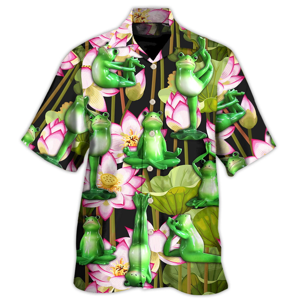 Yoga Frog And Lotus Tropical Hawaii Shirt Ha73821