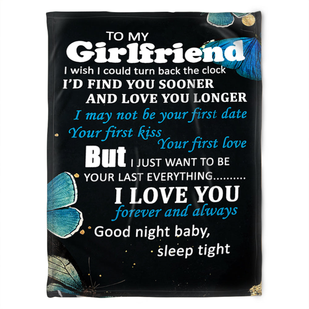 To My Girlfriend Blanket,I Love You Forever And Always. Good Night Baby, Sleep Tight. Gift For Friend Family Home Decor Bedding Couch Sofa Soft And Comfy Cozy