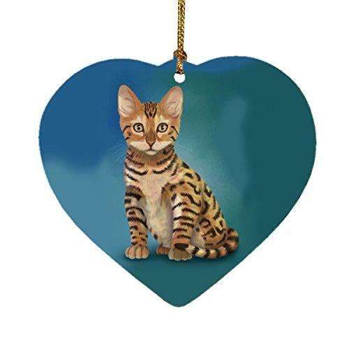 Chinese Li Hua Kitten Cat Heart Christmas Ornament