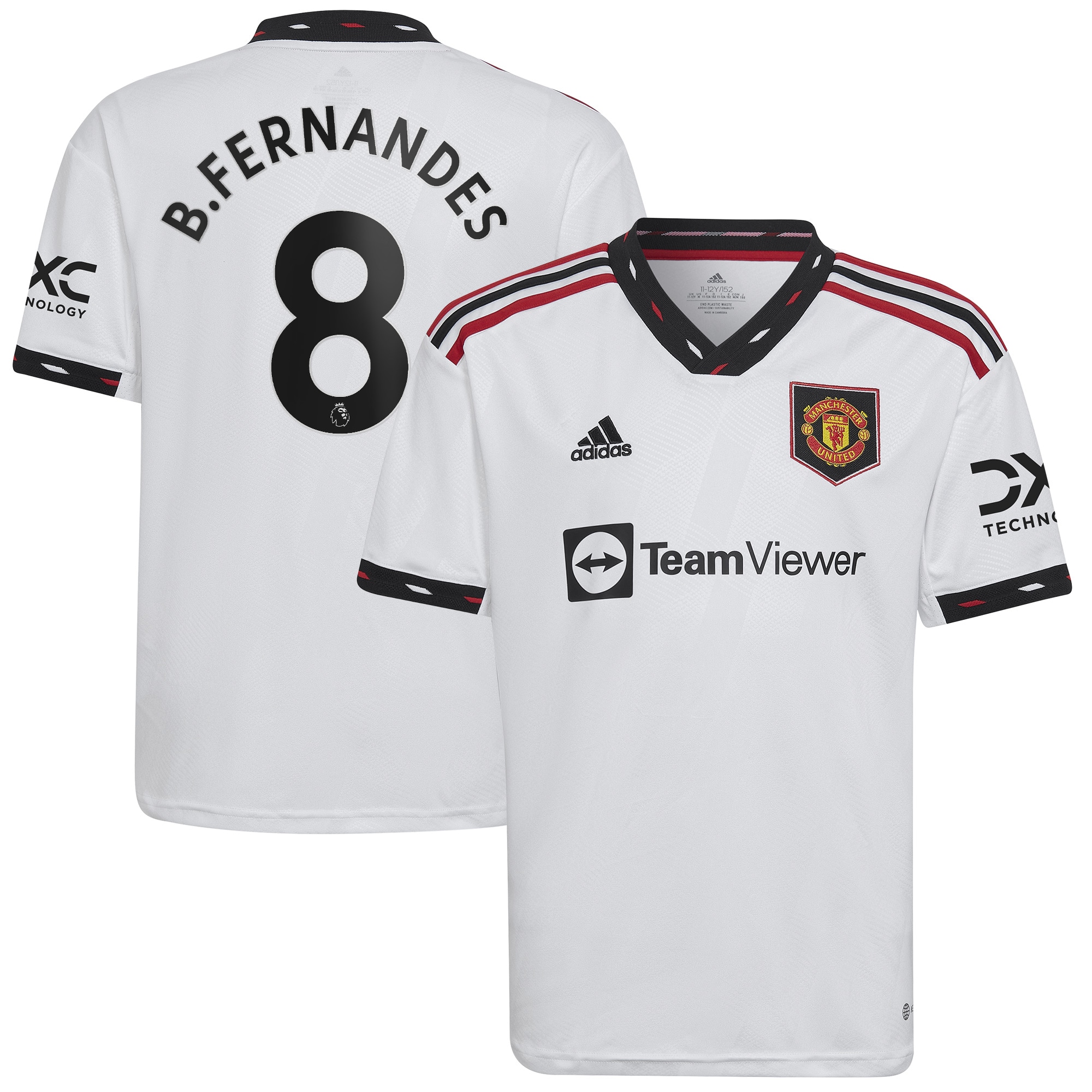 Bruno Fernandes Manchester United Youth 2022/23 Away Replica Player Jersey – White