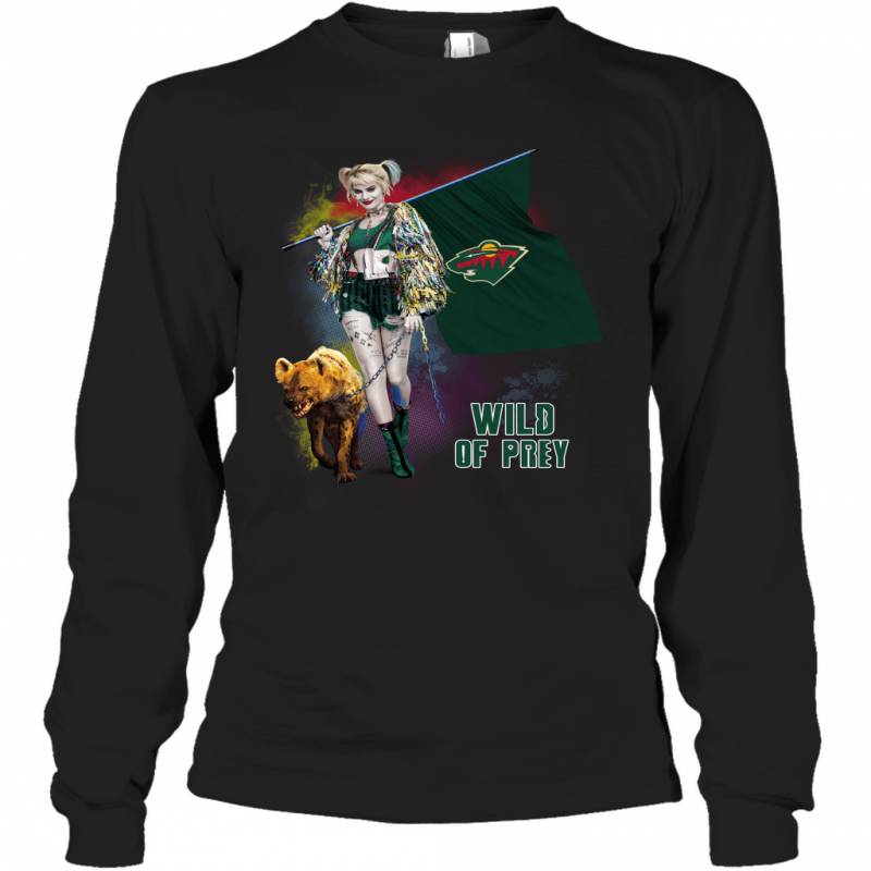 Harley Quinn flag Minnesota Wild Of Prey Long Sleeve T-Shirt