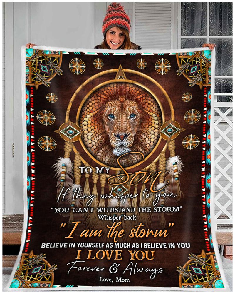 Animal I Am The Storm Mom To Son Lion Blanket