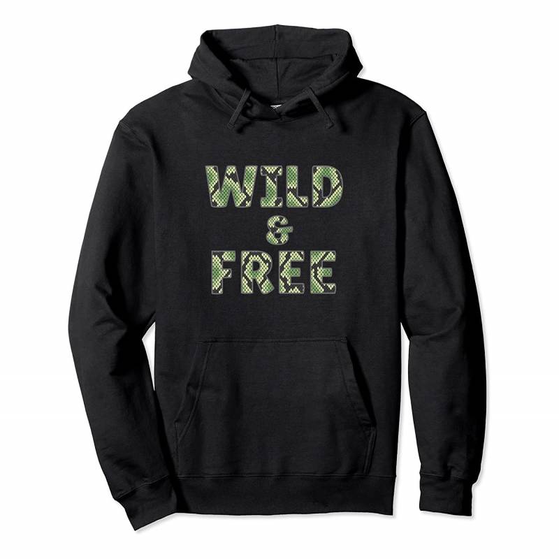 Wild and Free Green Snake Print Zoo Animal Reptile Gift Pullover Hoodie, T-Shirt, Sweatshirt