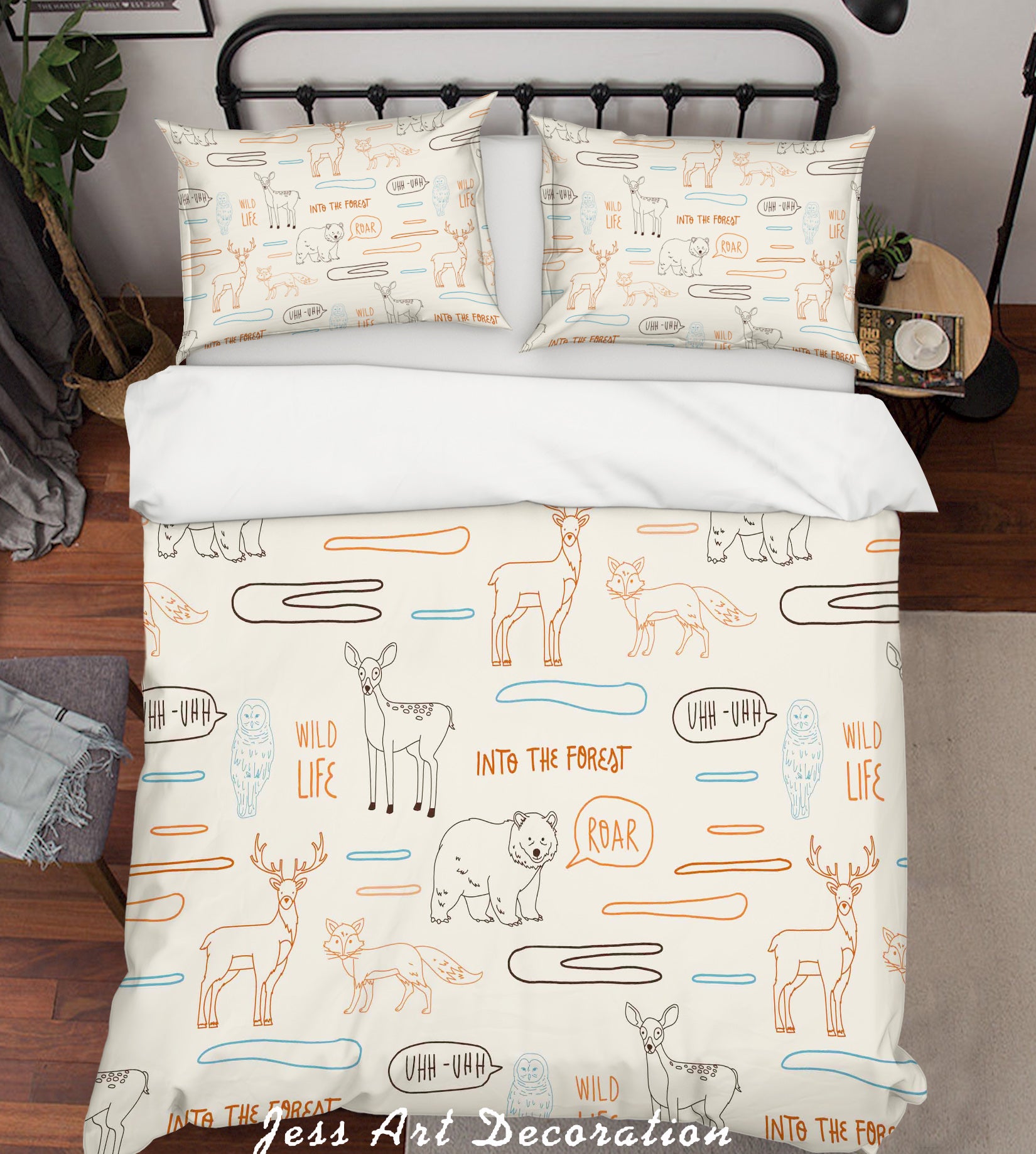 3D Cartoon Animals Quilt Cover Set Bedding Set Pillowcases 40