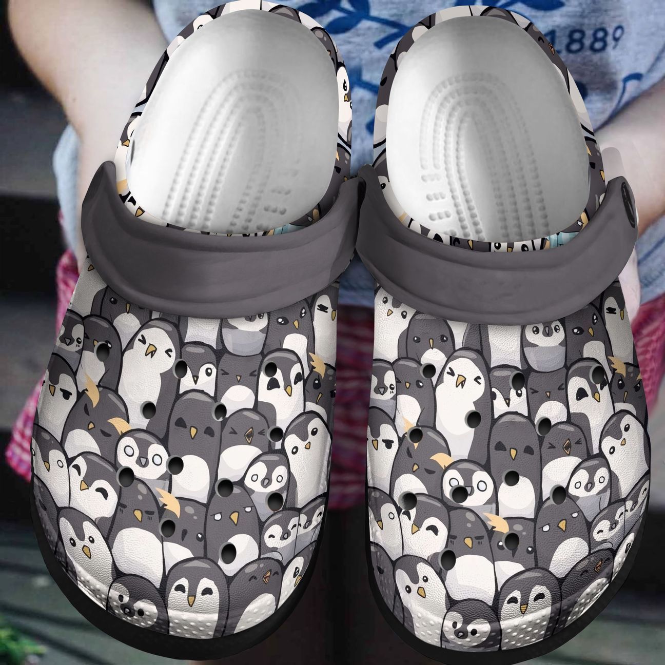 Penguin Personalized Clog, Custom Name, Text, Color, Number Fashion Style For Women, Men, Kid, Print 3D Penguin Pattern