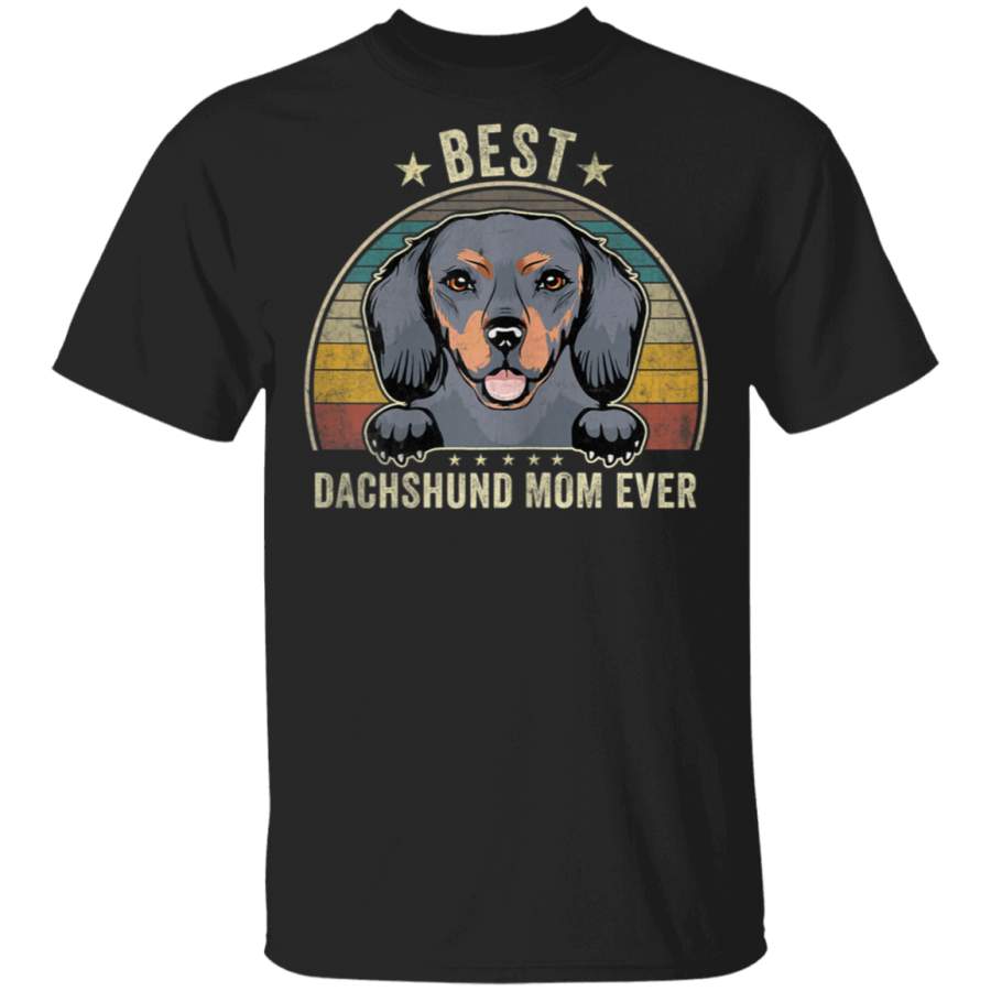 Womens Vintage Blue Dachshund Gifts Best Dachshund Mom Mama Mommy TShirt