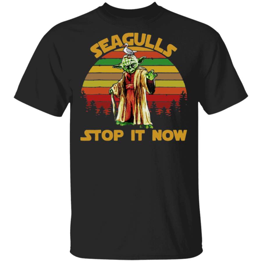 Yoda Seagulls Stop It Now Retro T-Shirt