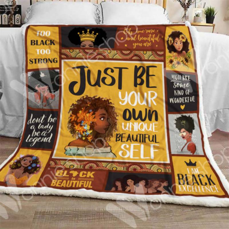 Black Women Sherpa Blanket OCT0703 77O42