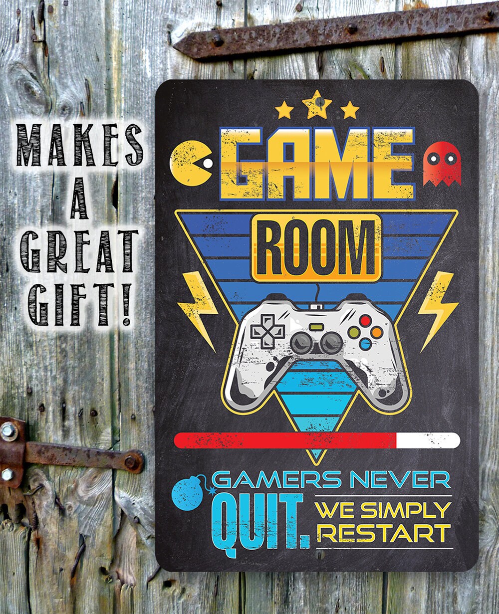 Game Room – 8″ x 12″ or 12″ x 18″ Aluminum Tin Awesome Metal Poster