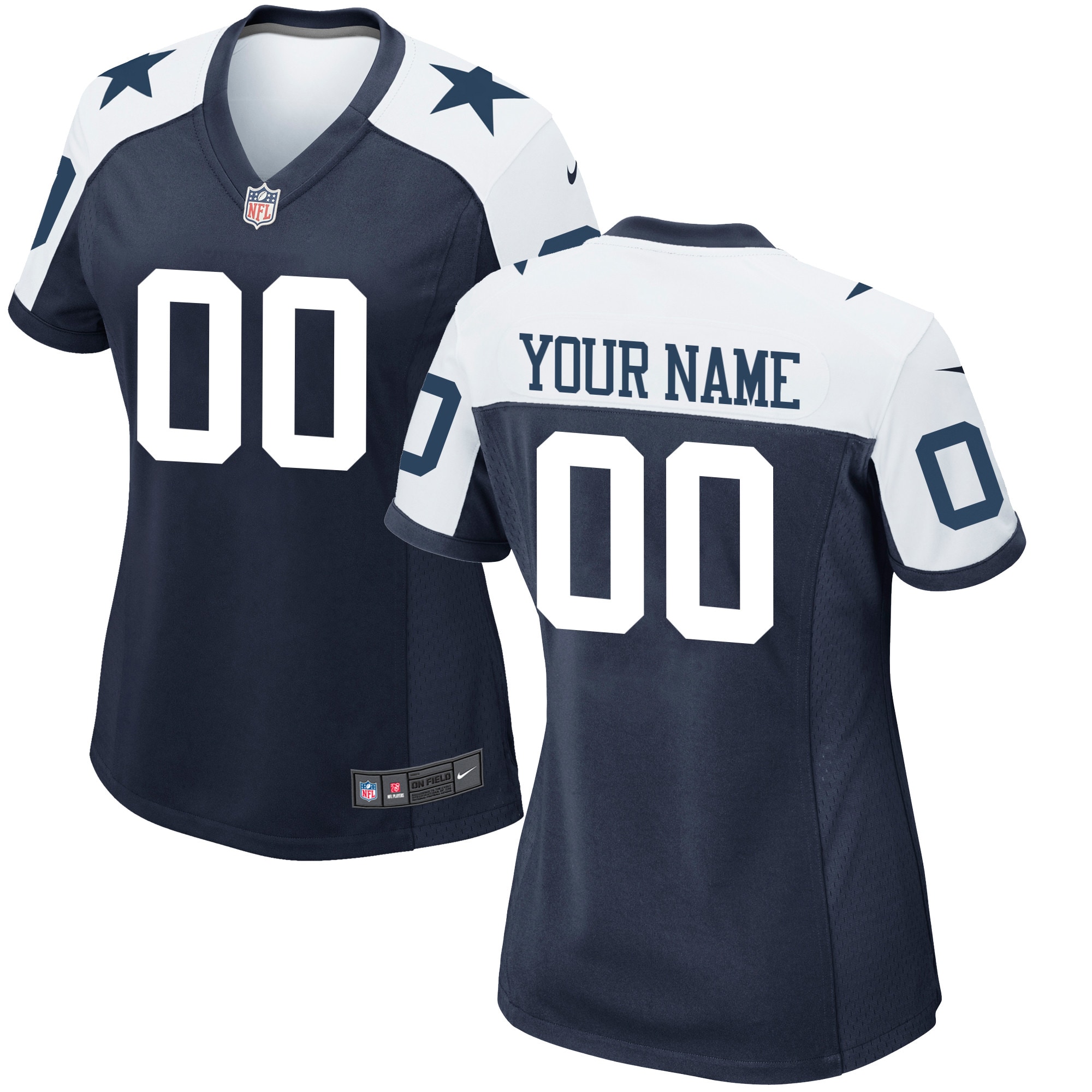 Women’s Navy Dallas Cowboys Alternate Custom Game Jersey