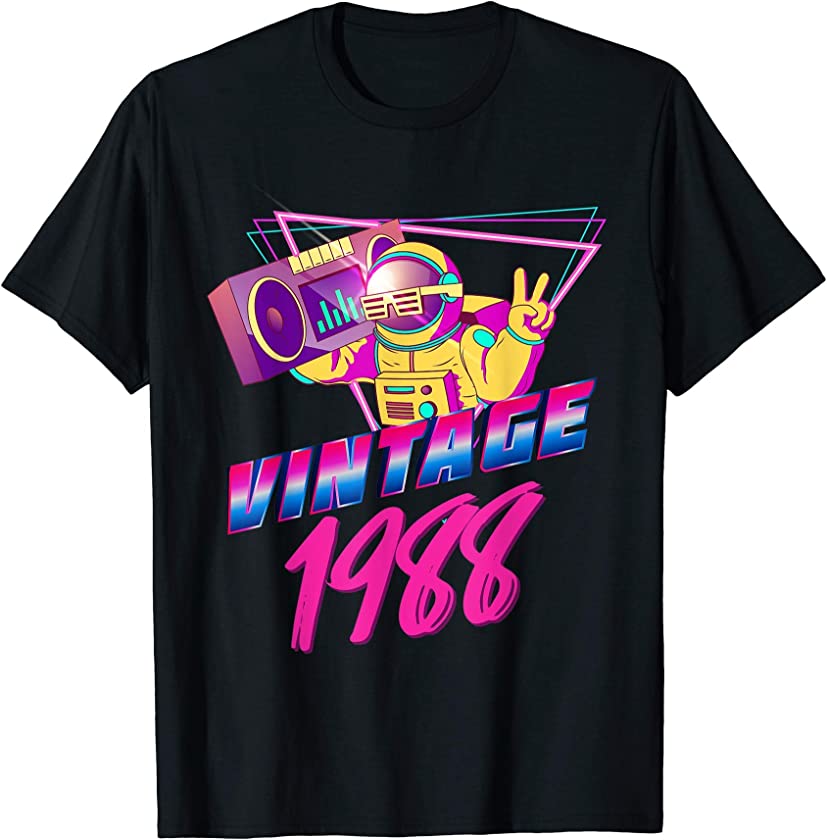 33rd Birthday Gifts – Vintage 1988 T-Shirt