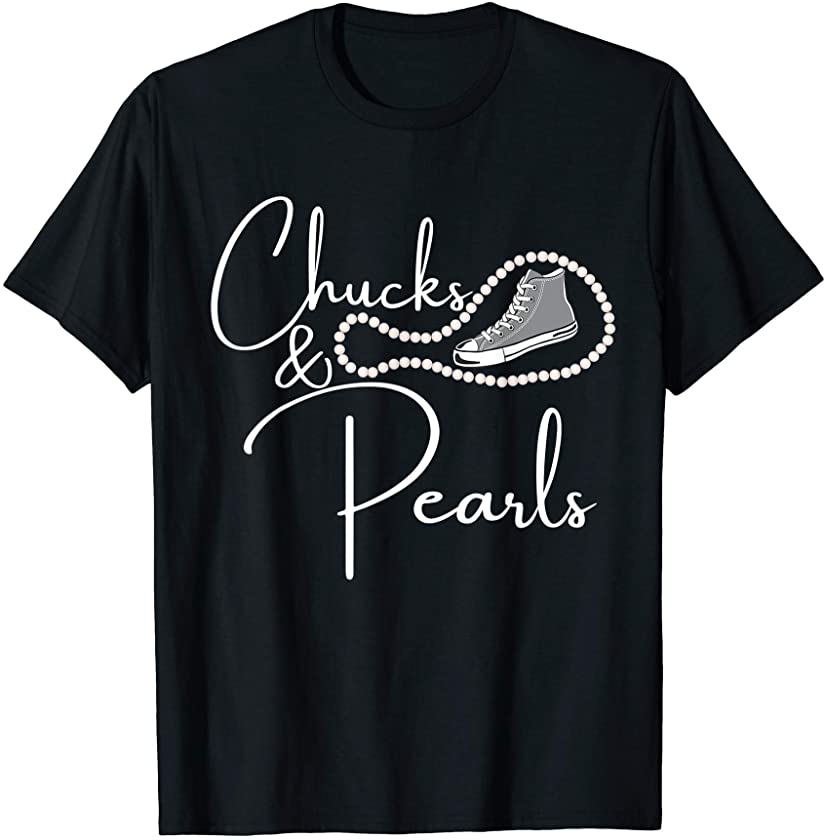 Chucks and Pearls 2021 HBCU Black Girl Magic Gray Gift T-Shirt