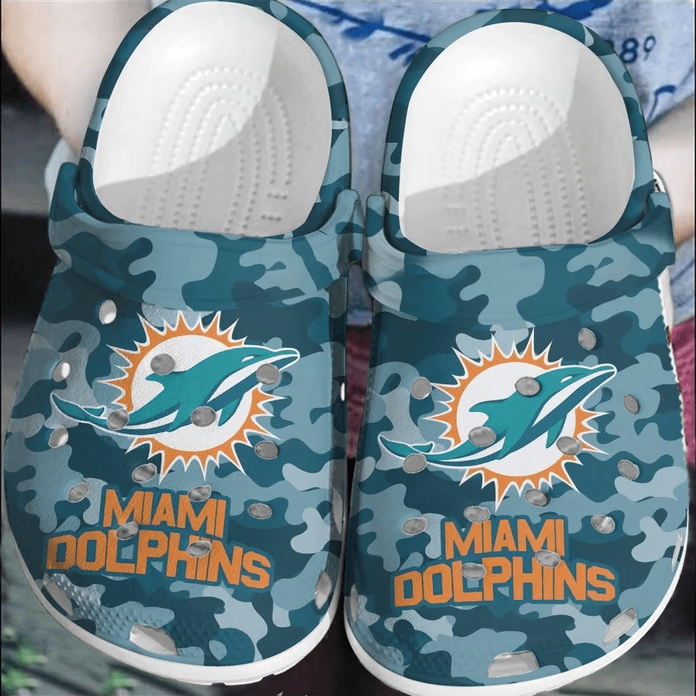 NFL Miami Dolphins Football Crocss Crocband Clogs Comfortable Shoes For Men Women