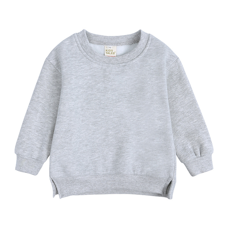 1-7T Toddler Kid Sweatshirt Autumn Winter Boys Girls Clothes Infant Warm Velvet Hoodies Casual Plain Loose Pullover Top Outfit alx