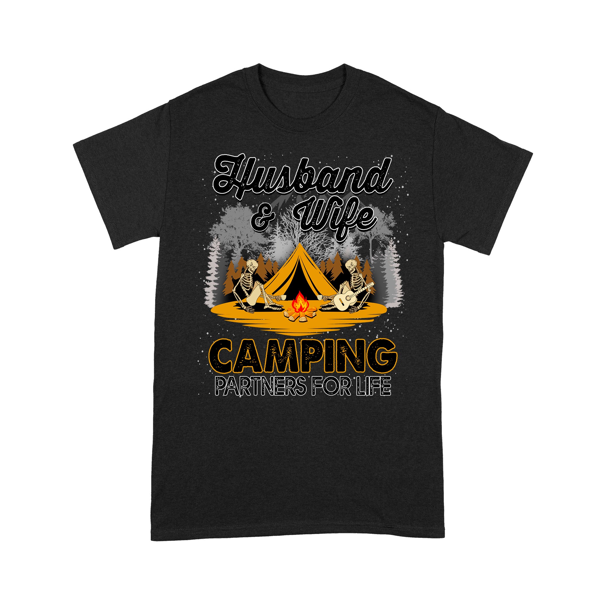 Husband And Wife Camping Partners For Life Shirt, Skeleton Couple Camping T-Shirt Myfihu – Tnn570
