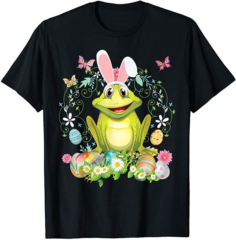 Bunny Frog Happy Easter Day Lover Egg Hunt Lovely Cute T-Shirt