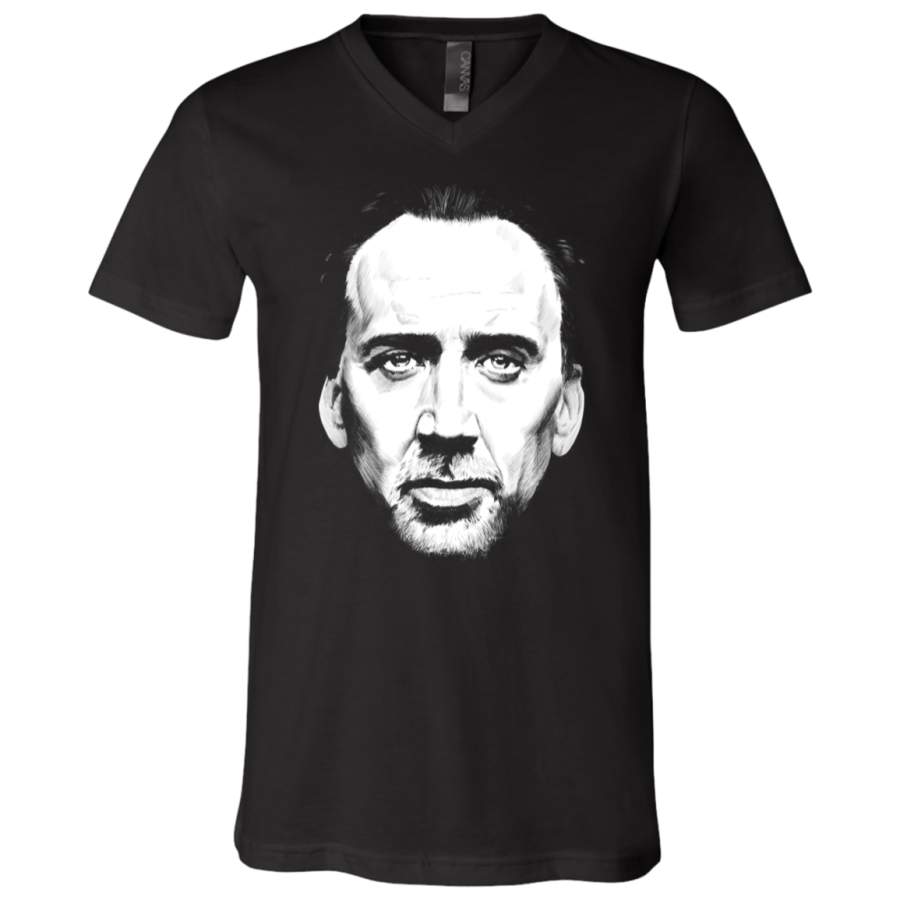 Nicolas Cage Face V-Neck T-Shirt