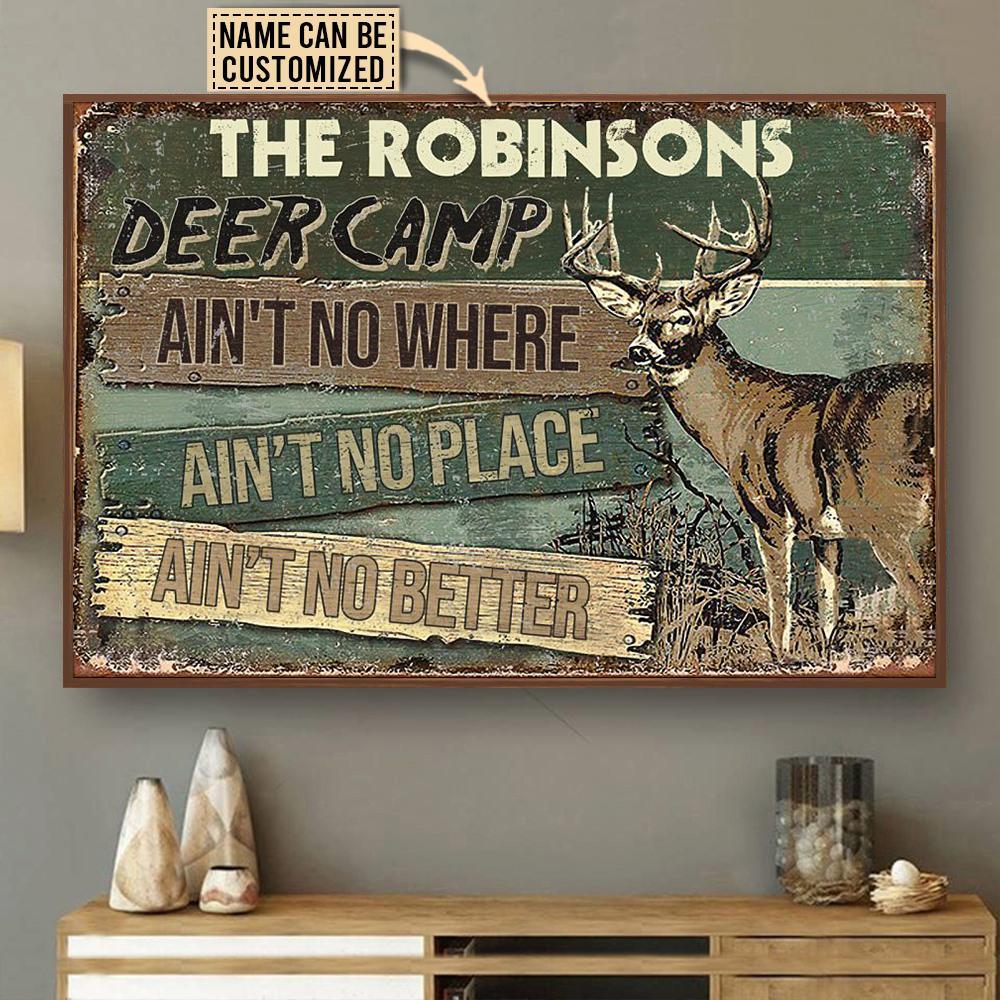 Aeticon Gifts Personalized Deer Camp Aint No Better Canvas Mom Dad Gift Home Decor