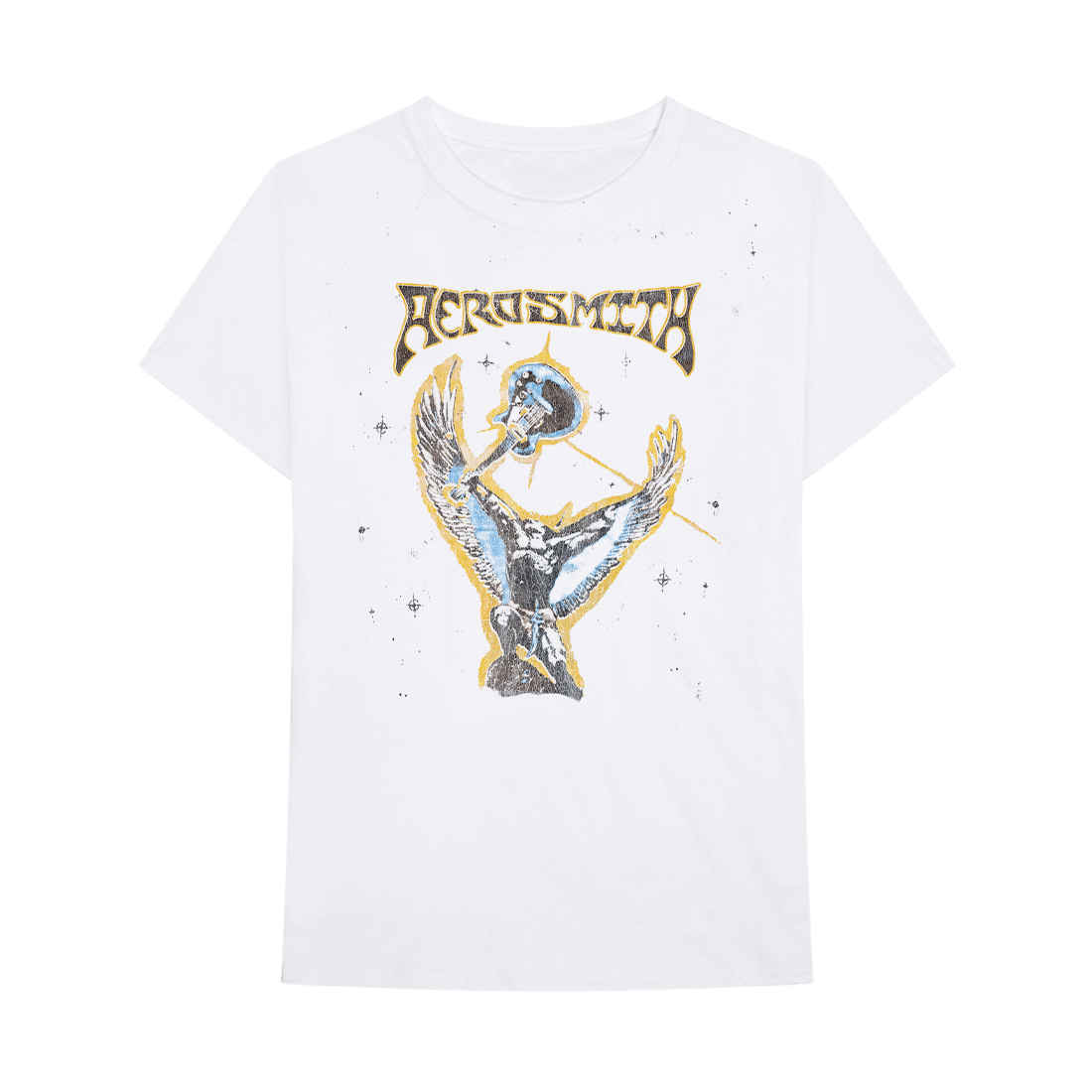 Aerosmith Merch Winged Angel Guitar T-Shirt