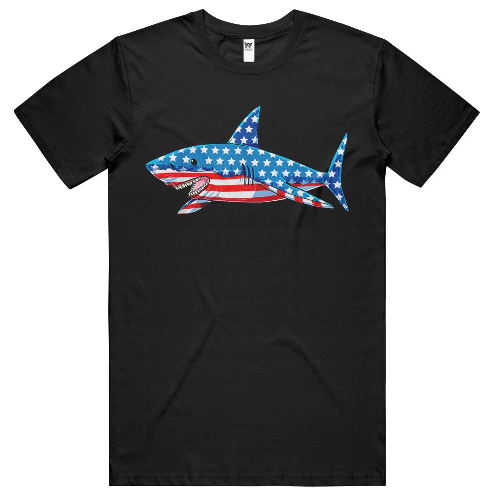 4Th July Shirts, Fourth Of July Tshirts, 4Th Of July T Shirt, Shark American Flag T Shirt 4Th Of July T Shirts