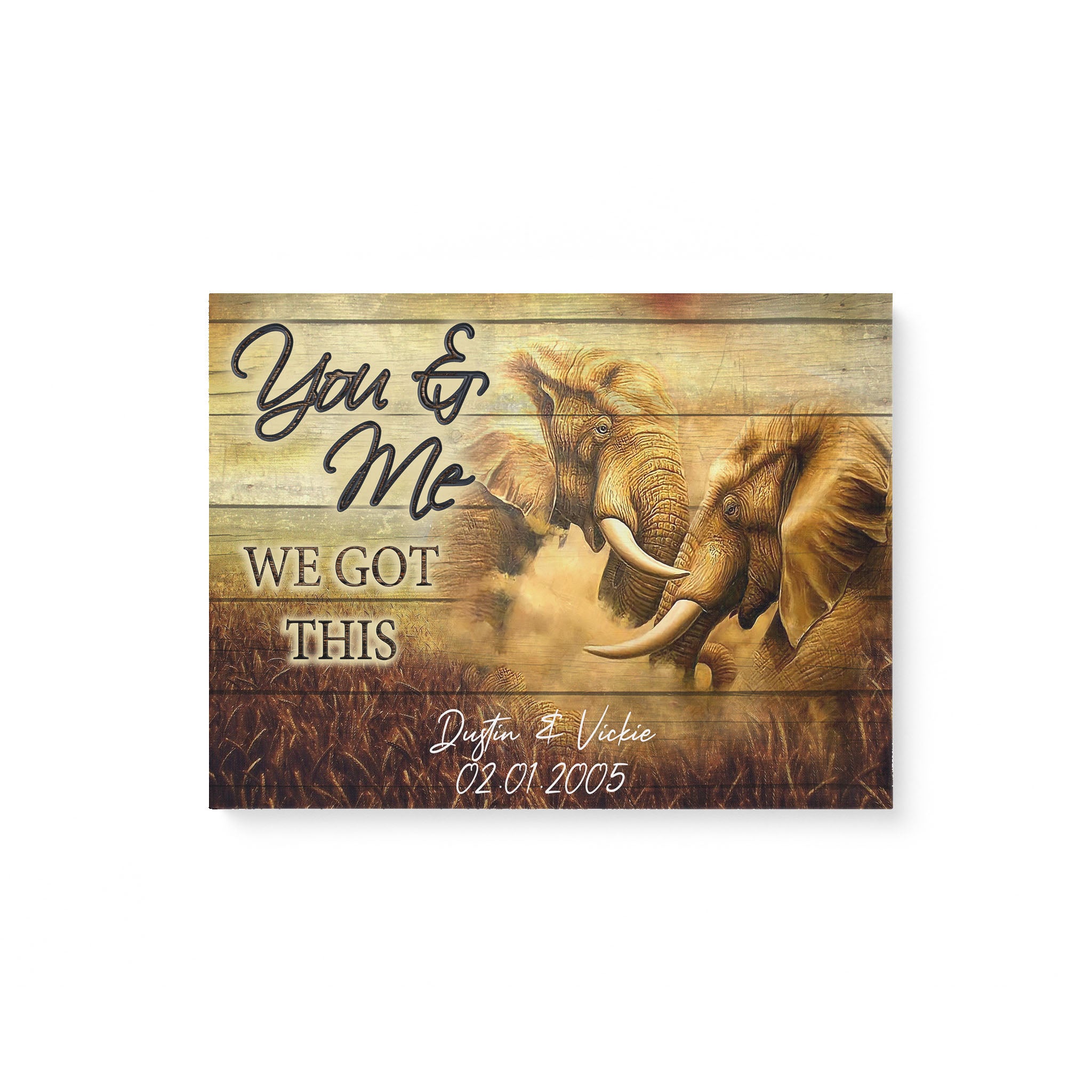 Ff Vickie Nason- Couple Elephant You & Me We Got This Matte Canvas Horizontal – Matte Canvas (1.25″)