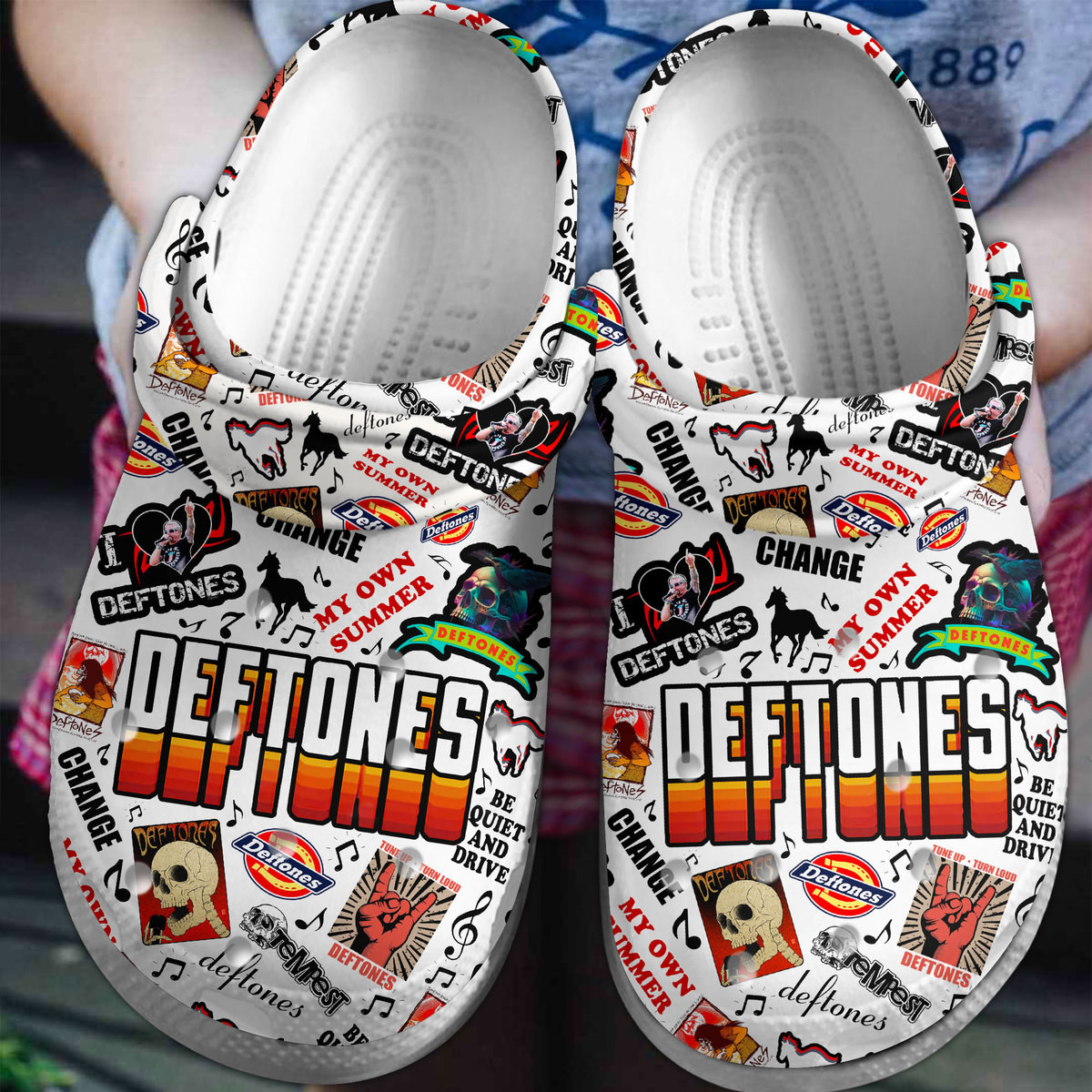 Deftones Music Crocs Crocband Clogs Shoes Comfortable For Men Women and Kids