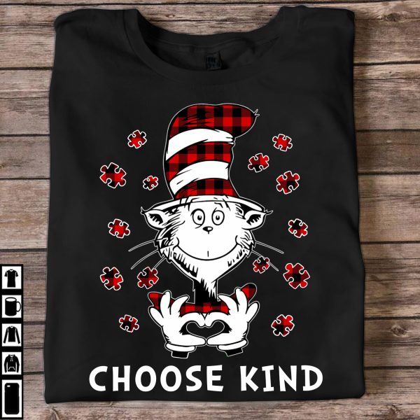 Choose Kind Autism Unisex T-Shirt For Men Women Kid Autism Awareness Shirts Clothing Gifts Family Ht