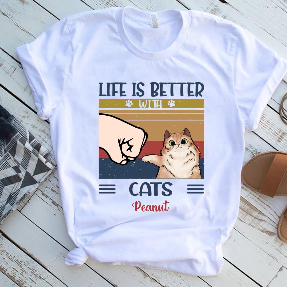 Personalized Life Is Better With A Cat Customized Women Shirt – Trending Personalized