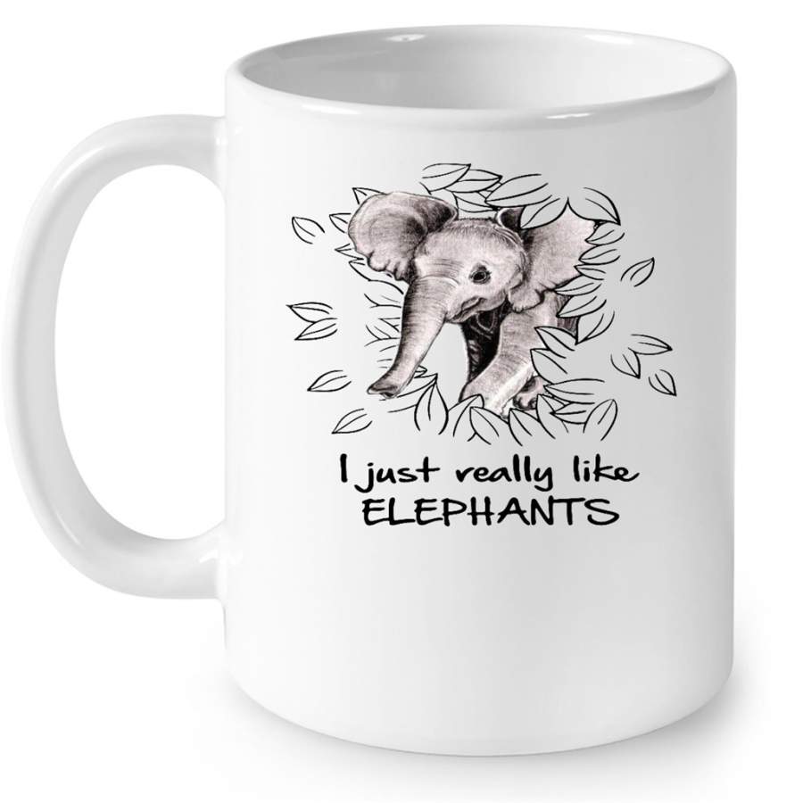 I Just Really Like Elephants w – Full-Wrap Coffee White Mug