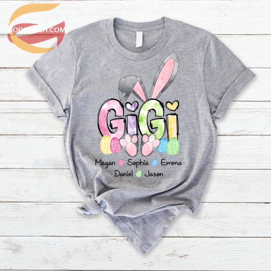 Personalized Easter Gigi Shirt, Bunny Mimi Shirt, Easter Bunny Grandma Shirt, Nana Shirt for Easter Day, Mimi Easter’s Gifts, Gifts for Mom