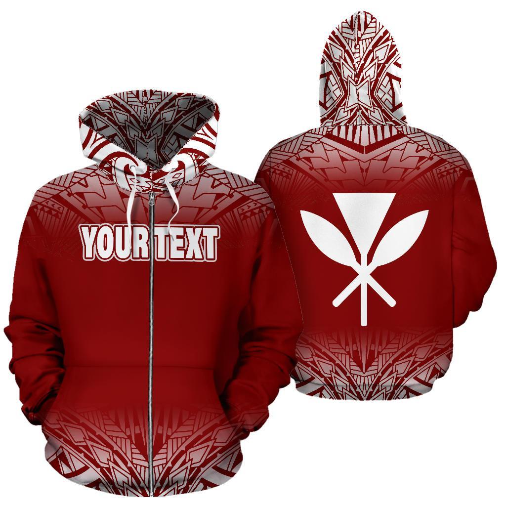 Aloha Custom Personalised All Over Zip-Up Hoodie – Fog Red – Pacific Print Hoodie