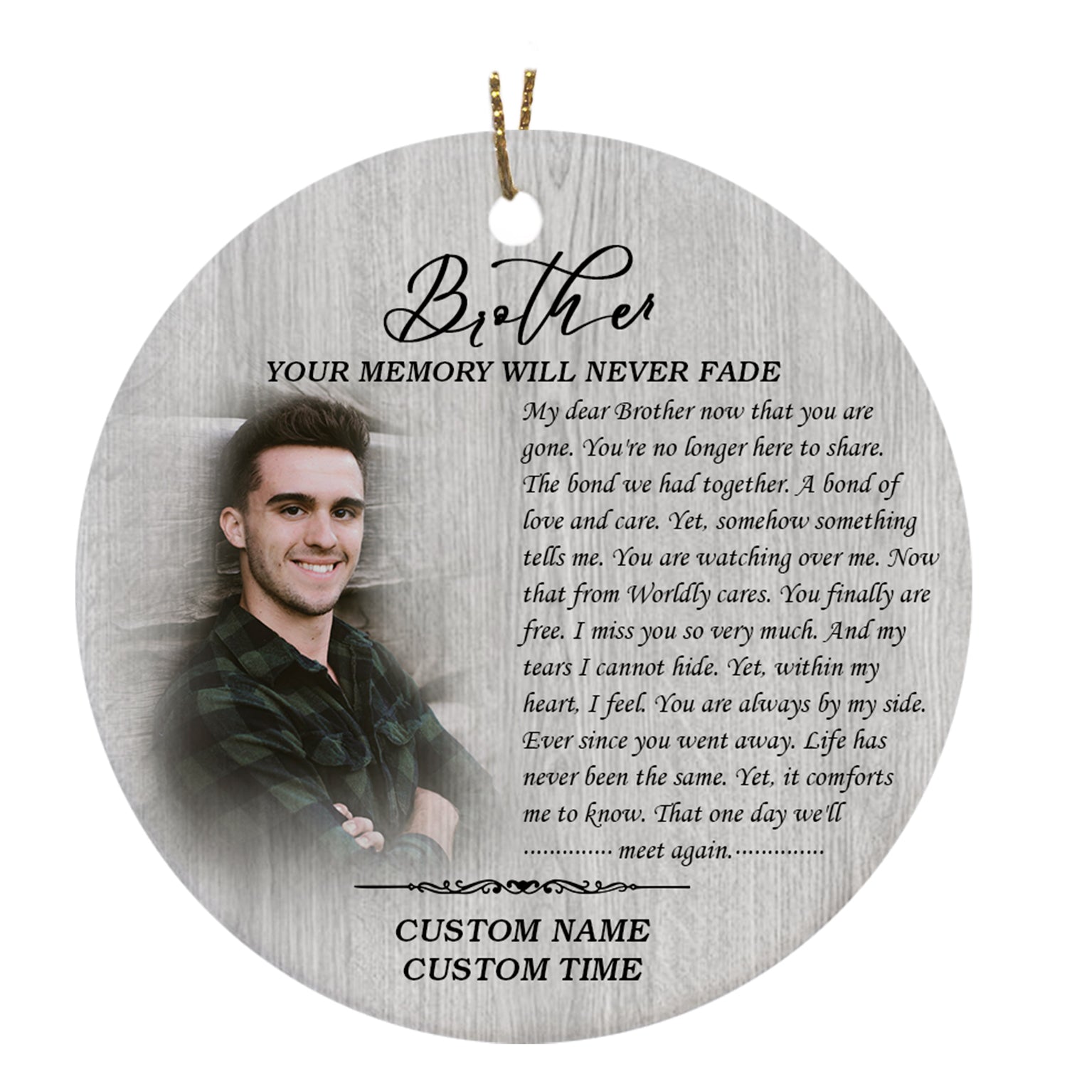 Brother Memorial Ornament – Brother In Memory, Christmas In Heaven, Brother Remembrance Home Decor, Memorial Gift For Loss Of Brother| Nom185