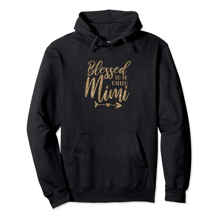 Womens Blessed To Be Called Mimi Christmas Edition Hoodie Premium Tee