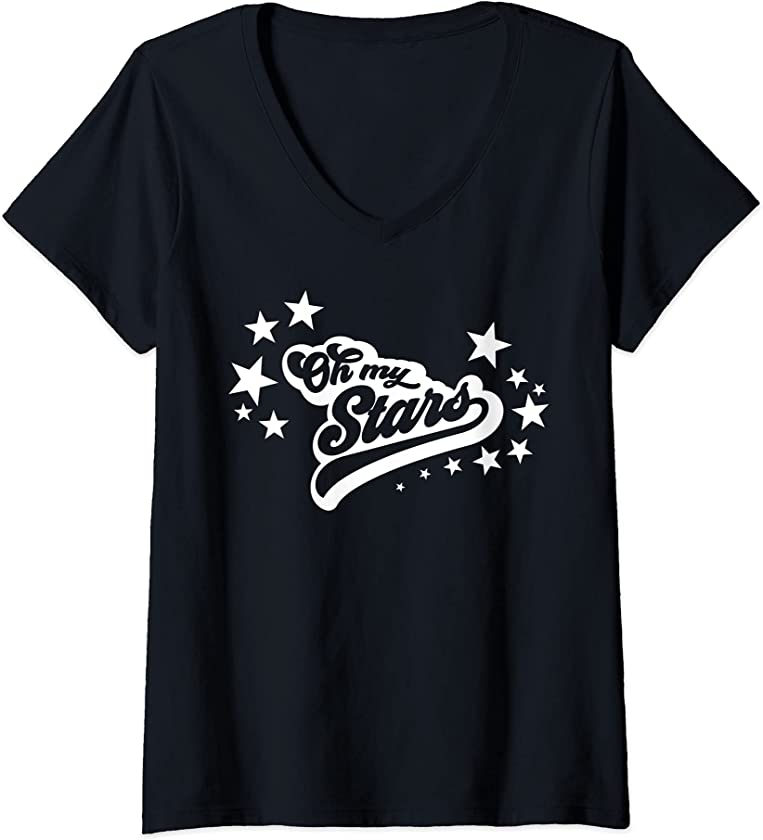 Womens Vintage Style All Oh My Stars 4th Of July Patriotism Gifts V-Neck T-Shirt