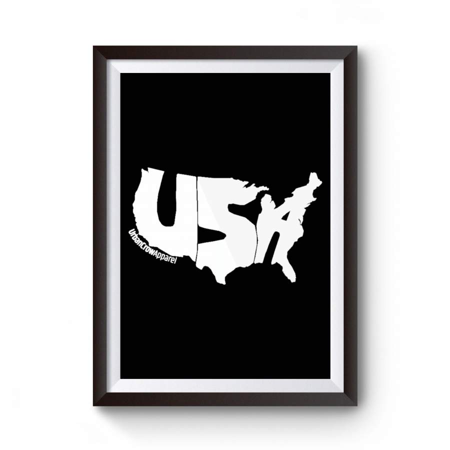 Usa 4th Of July Independence Day Patriotic Merica Urban Crow Memorial Day Poster