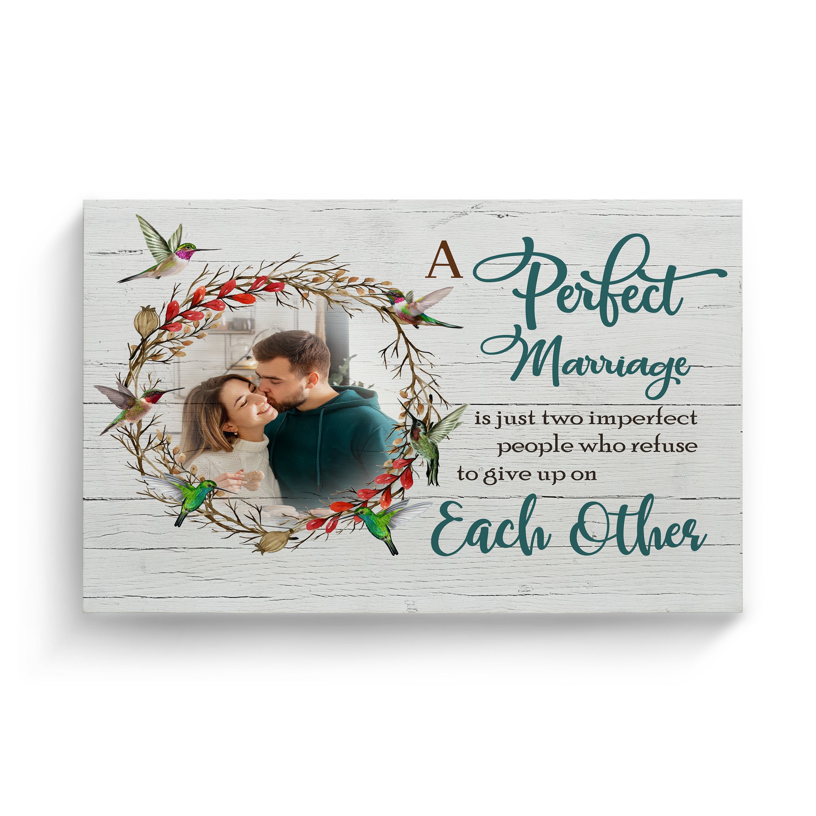 Personalized Wall Art Poster Board Print Valentine Day Gift Ideas For Him Her Men Women Boyfriend Girlfriend Husband Wife Couple – Custom Photo Hummingbird A Perfect Marriage HT241297 – PersonalizedWitch