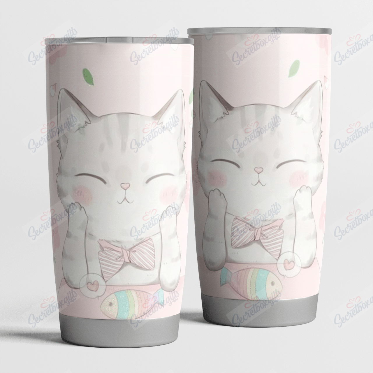 Personalized Kawaii Cat Kitten Nc1411474Cl Stainless Steel Tumbler Customize Name, Text, Number