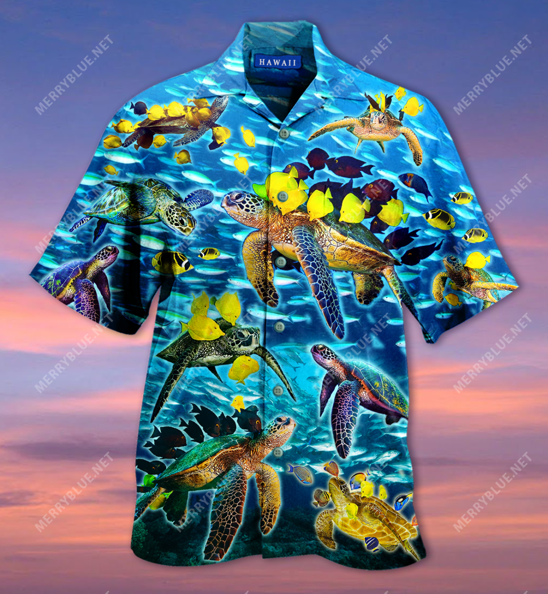 Go With The Flow Turtles And Fish Unisex Hawaii Shirt Ha103509