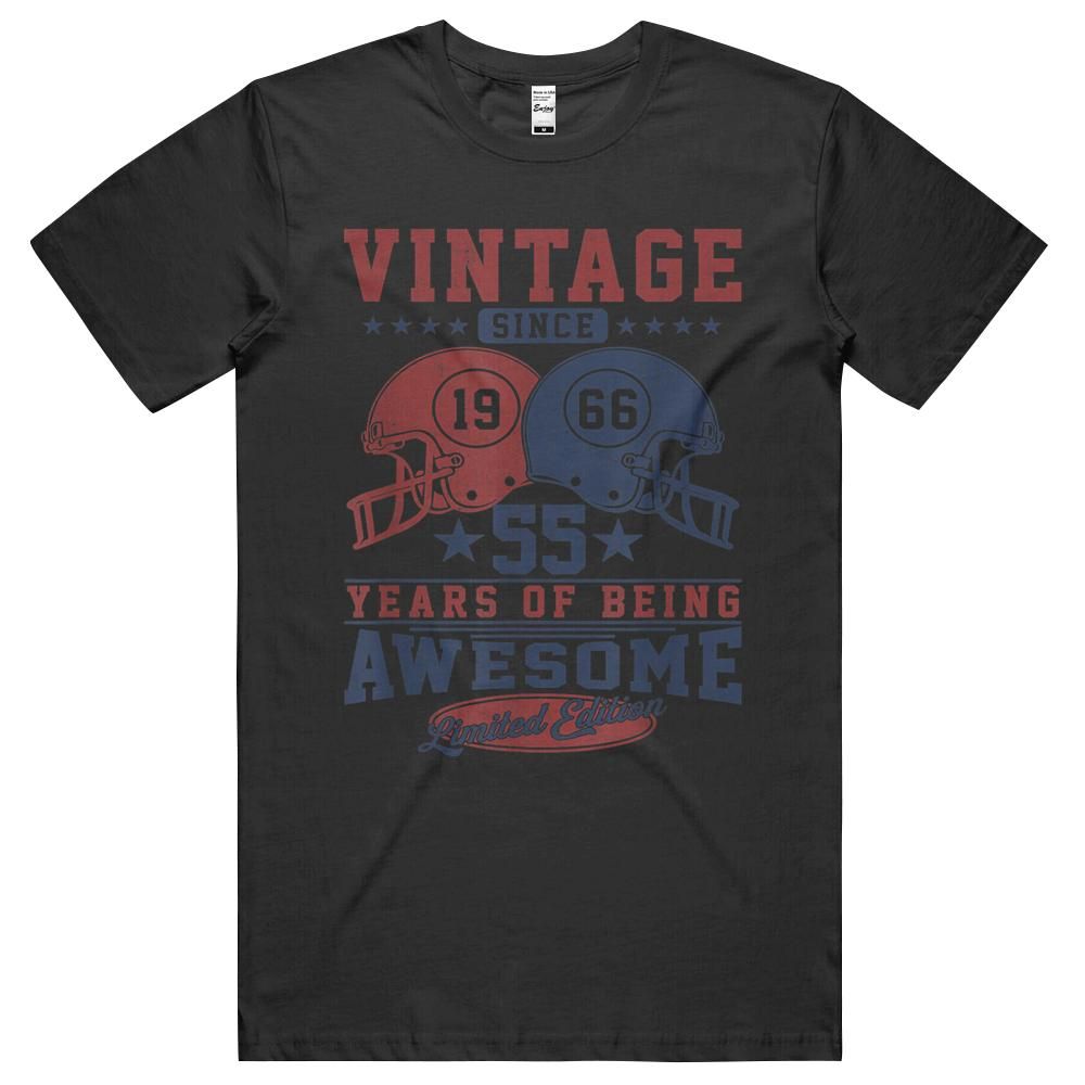 55th Birthday Football Theme Vintage 1966 – 55 Years Old Unisex Shirt