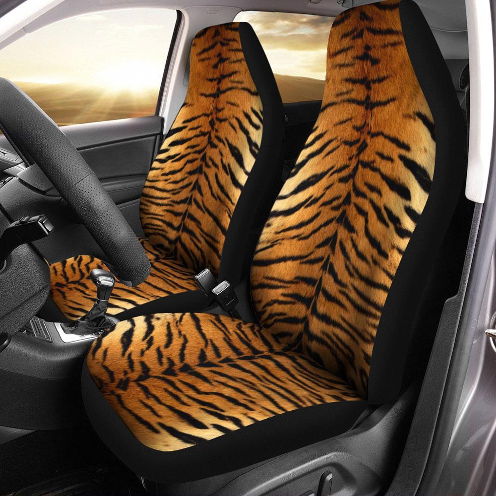 Tiger Skin Pattern Car Seat Covers Set Of 2