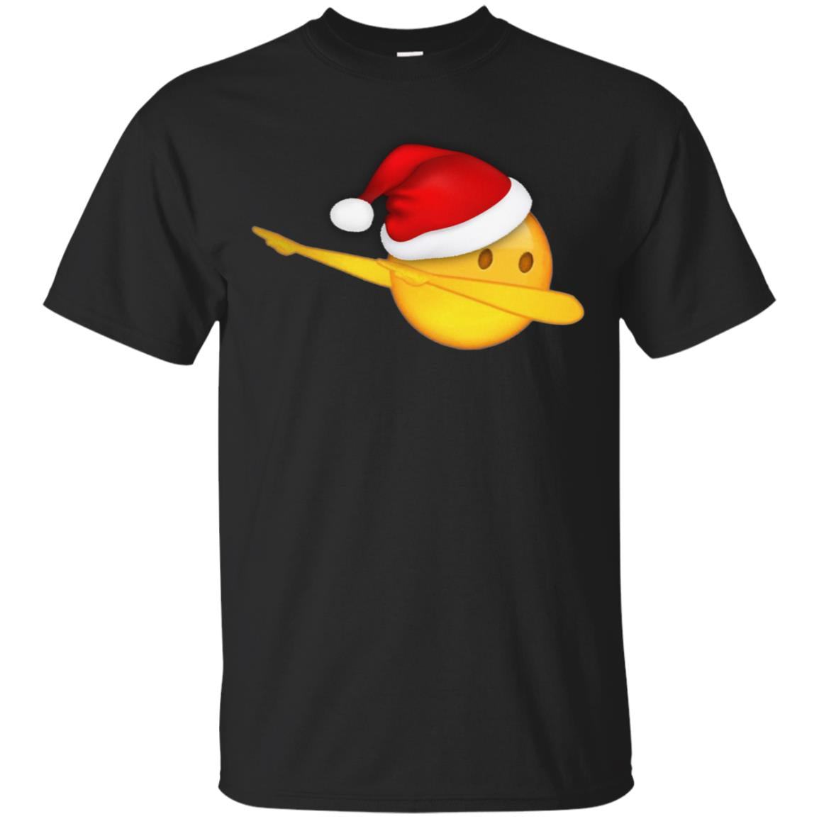 Dabbing Smile Face Emoticon Santa Hat Funny Christmas Shirt