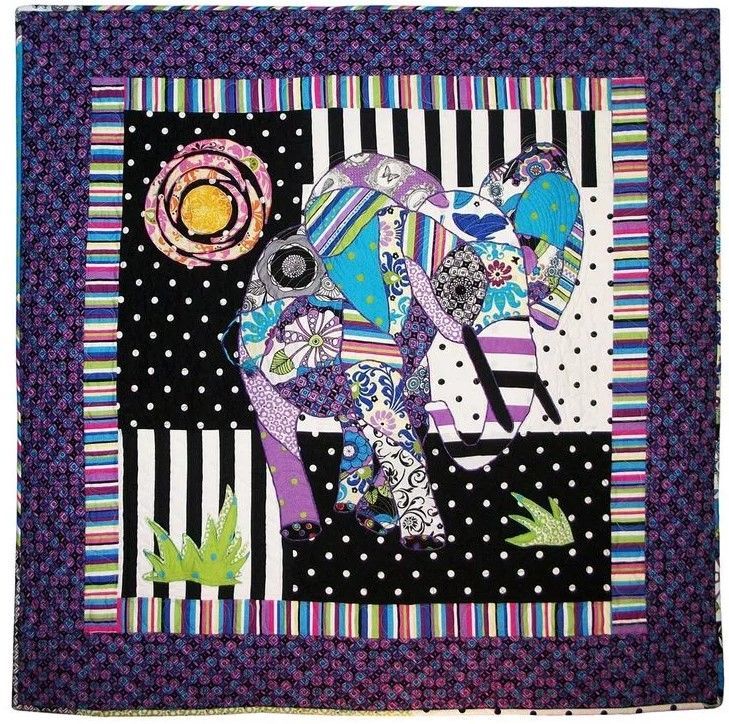 Purple Elephant Clt0111251H Quilt Blanket