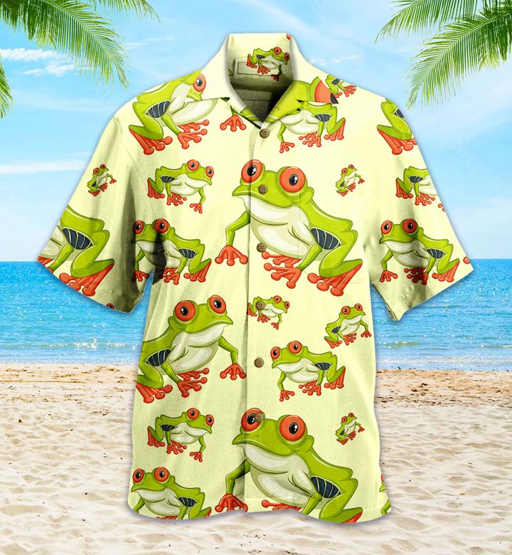 Tree Frog Cute Yellow Hawaii Shirt Ha3667