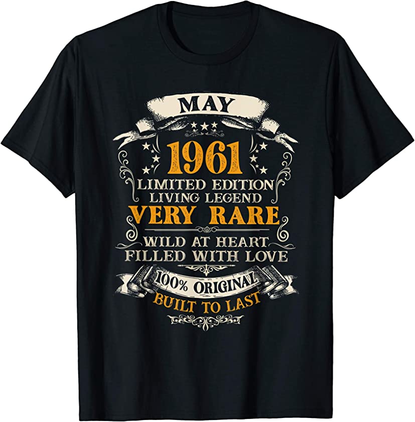 Vintage May 1961 60th Birthday 60 Years Of Being Awesome T-Shirt