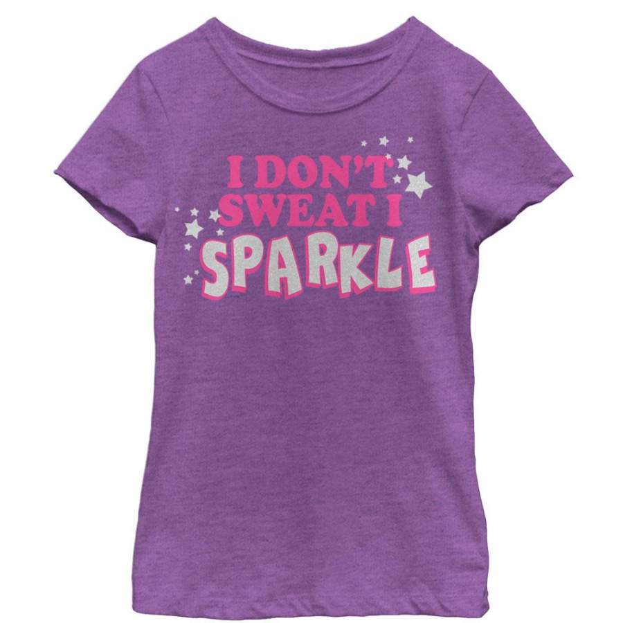 CHIN UP Girl’s Sparkle Stars  T Shirt Purple Berry